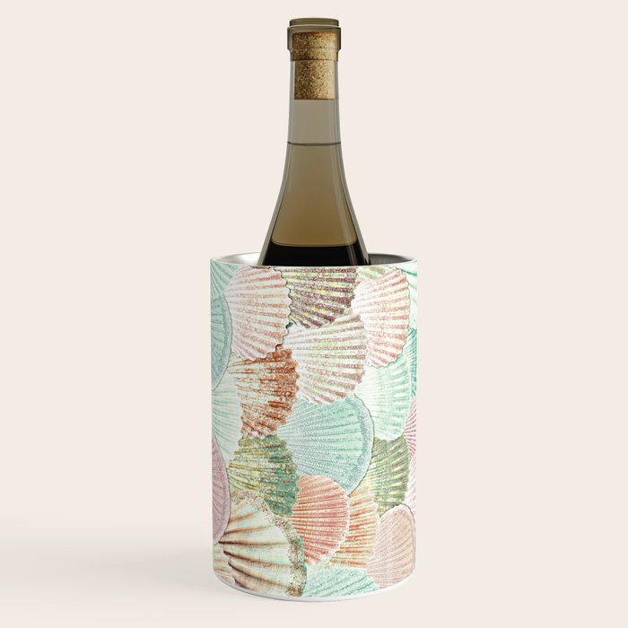 MERMAID SHELLS - MINT & ROSEGOLD Wine Chiller Gallery Image 3