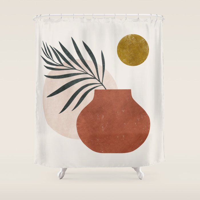 palm and vase Shower Curtain Gallery Image 1