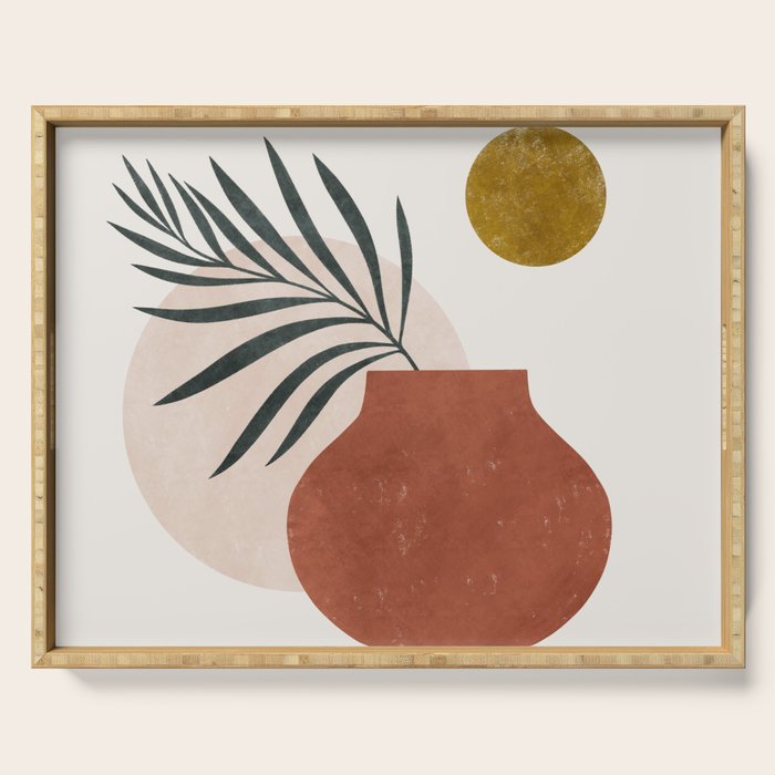 palm and vase Serving Tray Gallery Image 1