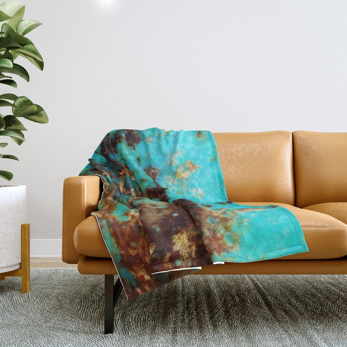 Turquoise I Throw Blanket Gallery Image 1