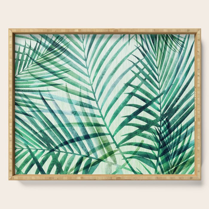 Tropical Fronds Abstract Design Serving Tray Gallery Image 1