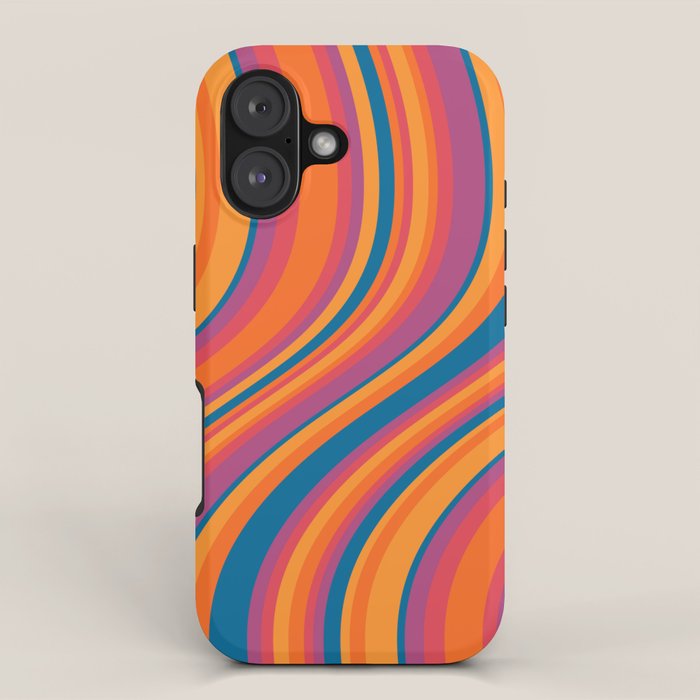 Wavy Stripes III - Retro Rainbow iPhone Case Gallery Image 1