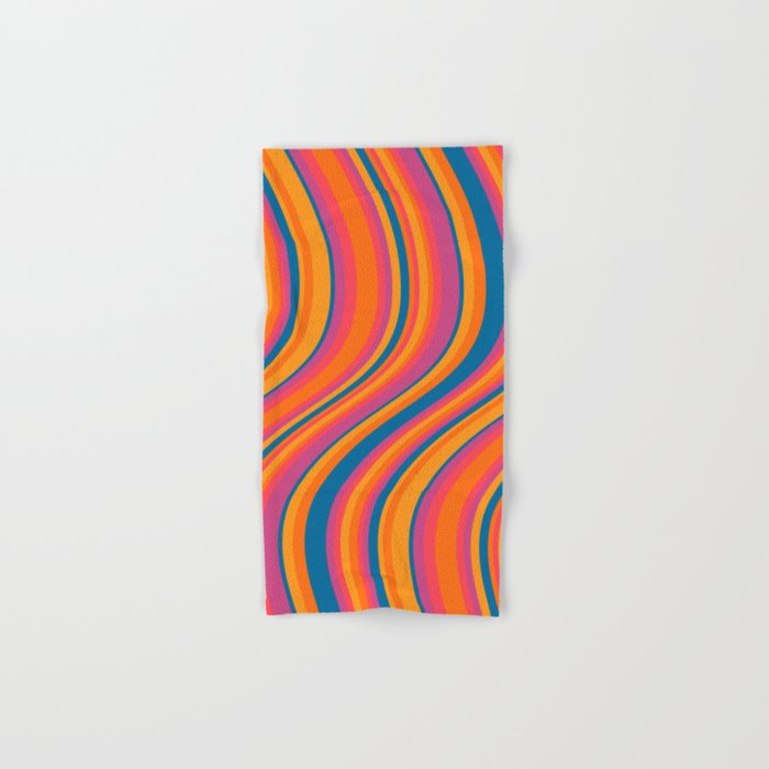 Wavy Stripes III - Retro Rainbow Bath Towel Gallery Image 1