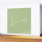 Pisces Zodiac Star Constellation Line Art Soft Green Wall Mural Gallery Image 2