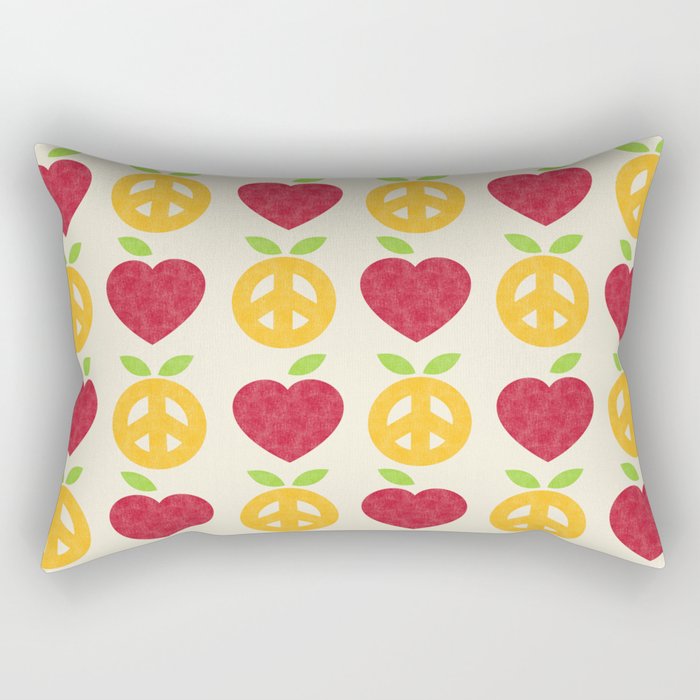Apple and Orange - Love and Peace Rectangular Pillow Gallery Image 1