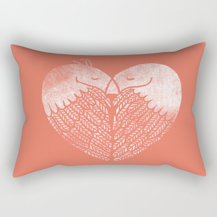 Love birds sitting on a tree Rectangular Pillow Gallery Image 2