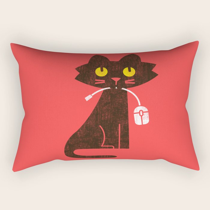 Fitz - Hungry hungry cat (and unfortunate mouse) Rectangular Pillow Gallery Image 2