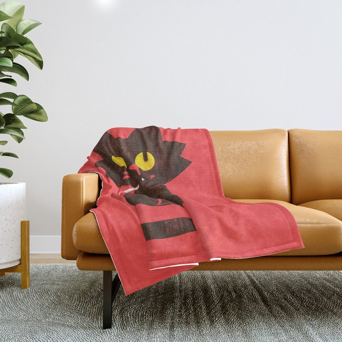 Fitz - Hungry hungry cat (and unfortunate mouse) Throw Blanket Gallery Image 1