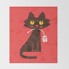 Fitz - Hungry hungry cat (and unfortunate mouse) Throw Blanket Gallery Image 2
