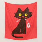 Fitz - Hungry hungry cat (and unfortunate mouse) Wall Tapestry Gallery Image 4
