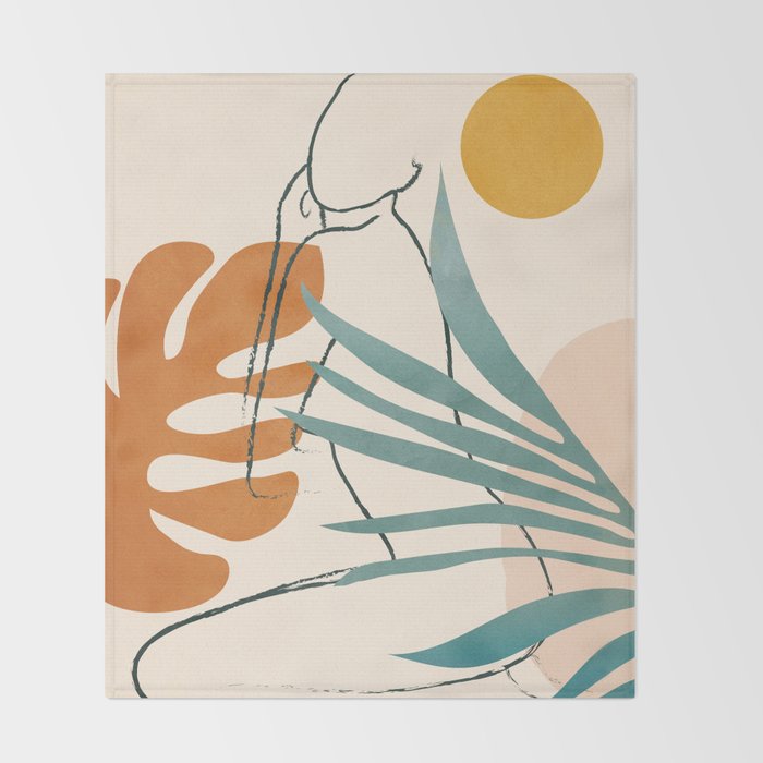 Minimal Line in Nature III Throw Blanket Gallery Image 2