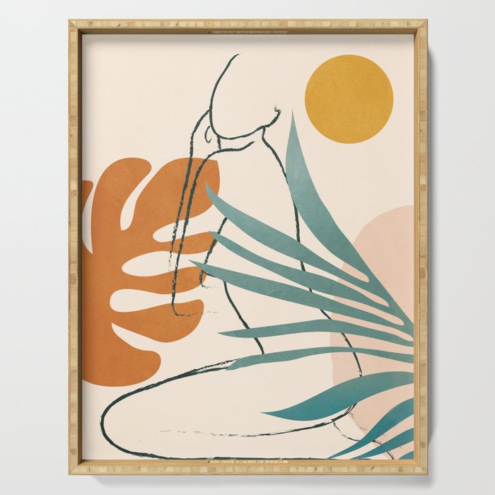 Minimal Line in Nature III Serving Tray Gallery Image 1