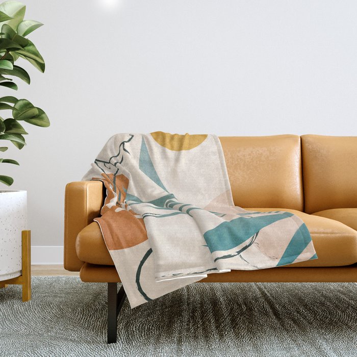 Minimal Line in Nature III Throw Blanket Gallery Image 1