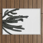 Black and White Cactus Outdoor Rug Gallery Image 1