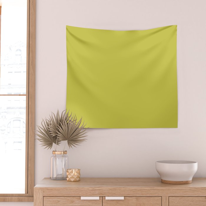 Cyber lime colour pattern  Wall Tapestry Gallery Image 2
