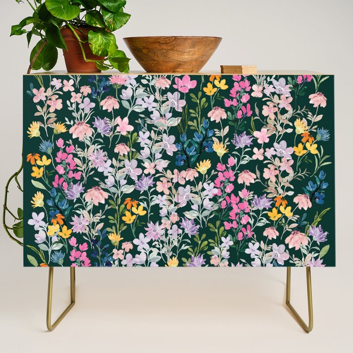 Wildflower Field on Pine Grove - Pink, Orange, Blue, & Purple Credenza Gallery Image 1