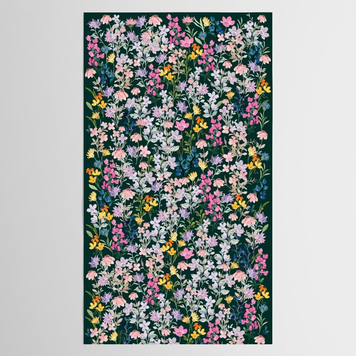 Wildflower Field on Pine Grove - Pink, Orange, Blue, & Purple Tablecloth Gallery Image 2