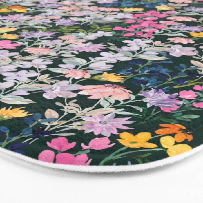 Wildflower Field on Pine Grove - Pink, Orange, Blue, & Purple Bath Mat Gallery Image 3