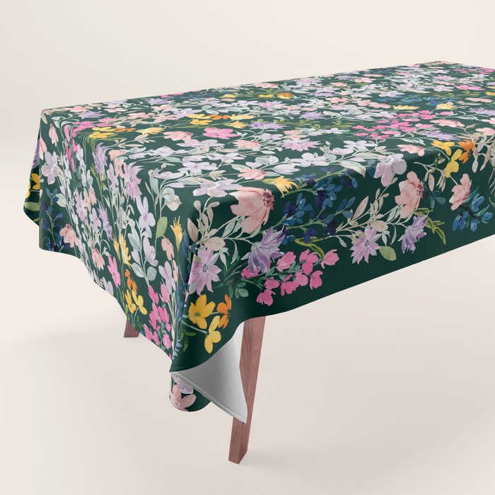 Wildflower Field on Pine Grove - Pink, Orange, Blue, & Purple Tablecloth Gallery Image 1