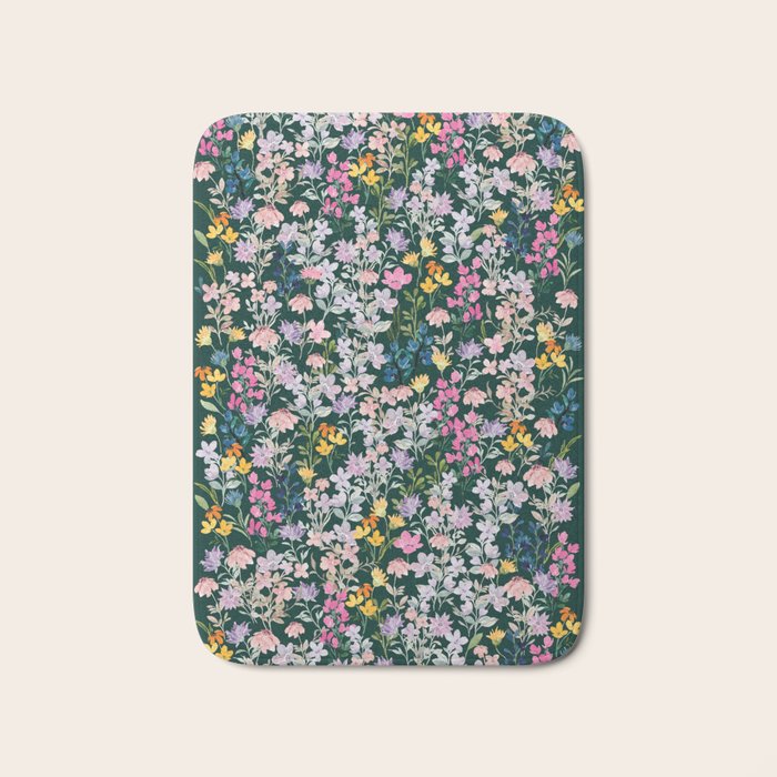 Wildflower Field on Pine Grove - Pink, Orange, Blue, & Purple Bath Mat Gallery Image 1