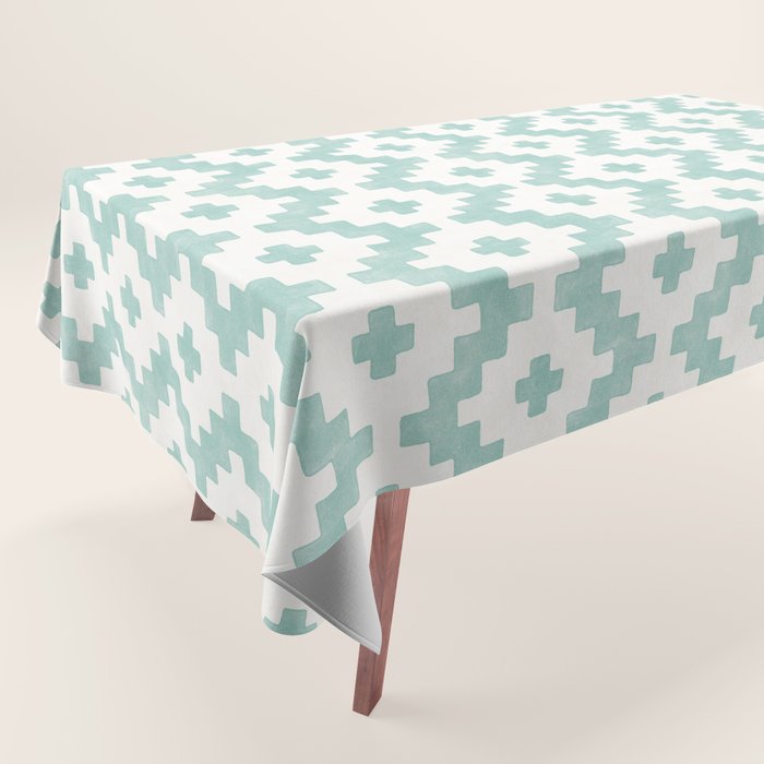 Taos - Turquoise  Tablecloth Gallery Image 1