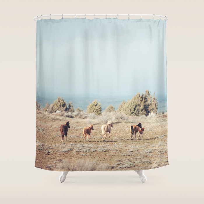 Oregon Wilderness Horses Shower Curtain Gallery Image 1