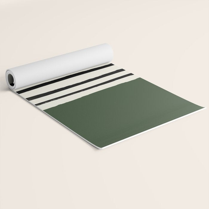 Forest Green x Stripes Yoga Mat Gallery Image 2