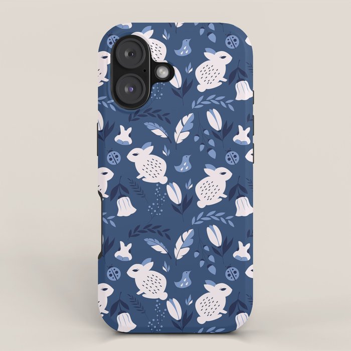 Rabbits and Flowers 003 iPhone Case Gallery Image 1