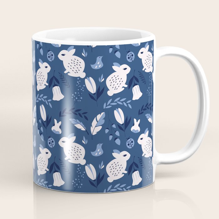 Rabbits and Flowers 003 Coffee Mug Gallery Image 1