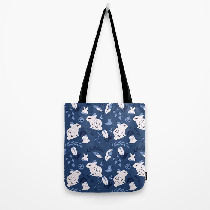 Rabbits and Flowers 003 Tote Bag Gallery Image 2
