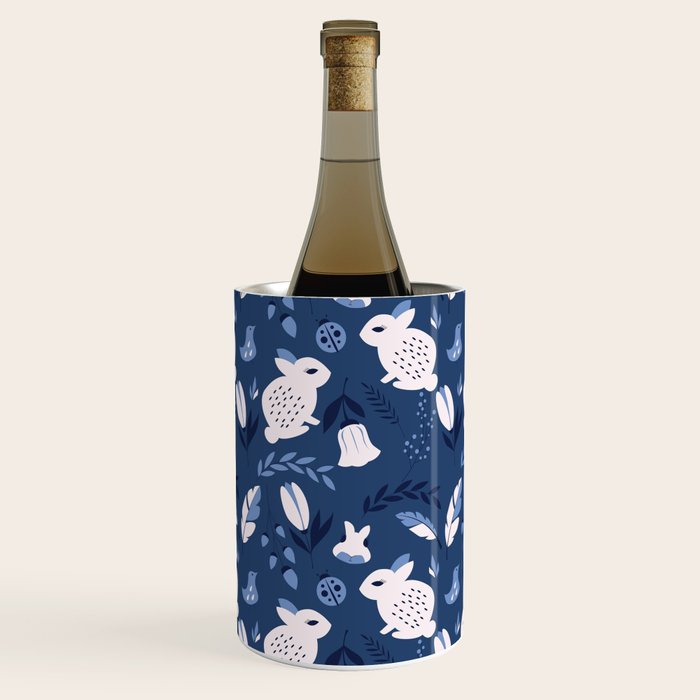 Rabbits and Flowers 003 Wine Chiller Gallery Image 1