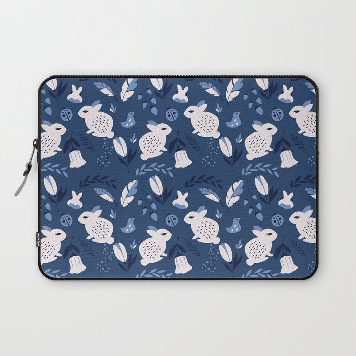 Rabbits and Flowers 003 Laptop Sleeve Gallery Image 1