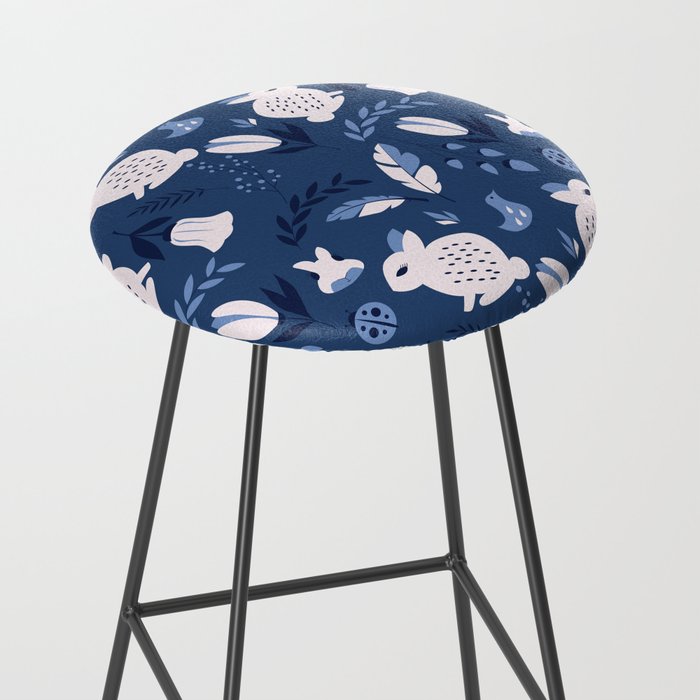Rabbits and Flowers 003 Stool Gallery Image 2