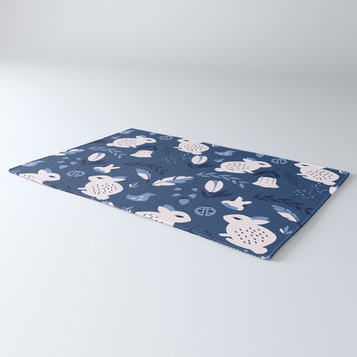 Rabbits and Flowers 003 Rug Gallery Image 3