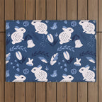 Rabbits and Flowers 003 Outdoor Rug Gallery Image 1