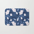 Rabbits and Flowers 003 Bath Mat Gallery Image 1