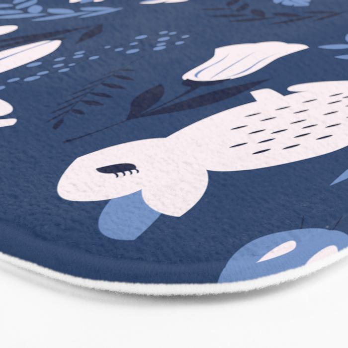 Rabbits and Flowers 003 Bath Mat Gallery Image 3