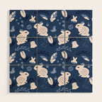 Rabbits and Flowers 003 Wood Wall Art Gallery Image 1