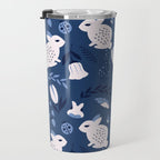 Rabbits and Flowers 003 Travel Mug Gallery Image 3
