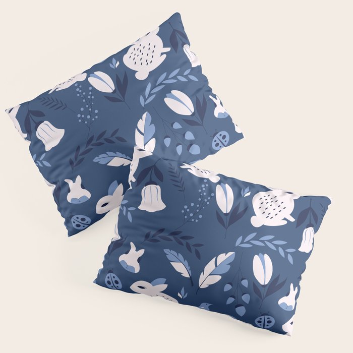 Rabbits and Flowers 003 Pillow Sham Gallery Image 3