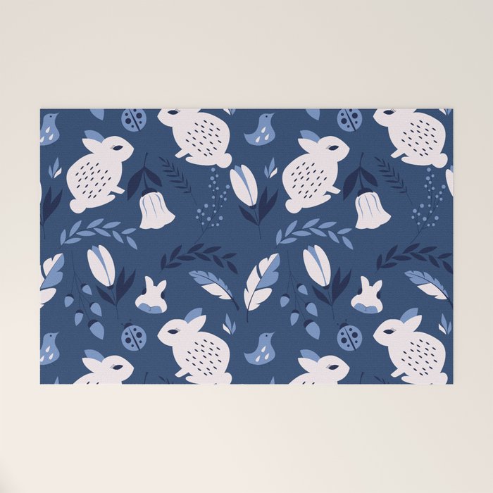 Rabbits and Flowers 003 Welcome Mat Gallery Image 1