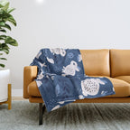 Rabbits and Flowers 003 Throw Blanket Gallery Image 1