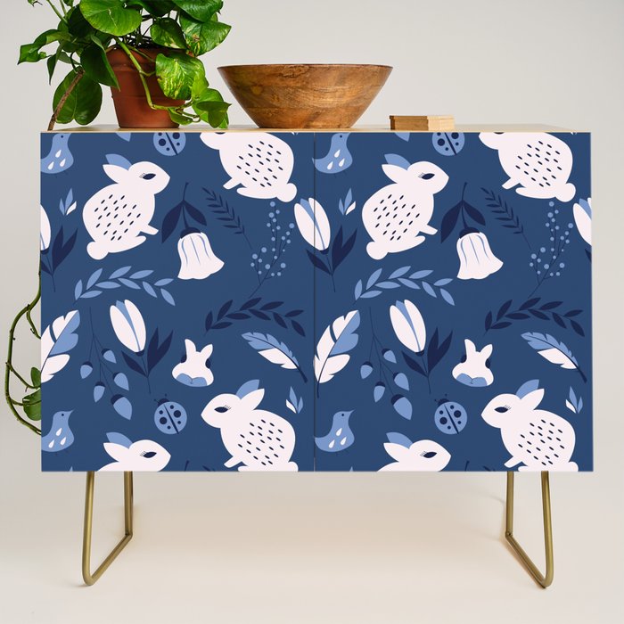 Rabbits and Flowers 003 Credenza Gallery Image 1