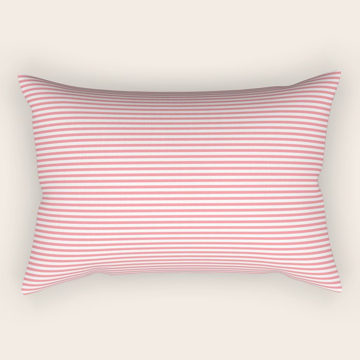 Pink Stripes Ultra Fine Stripe Narrow Pinstripe Pattern Rectangular Pillow Gallery Image 1