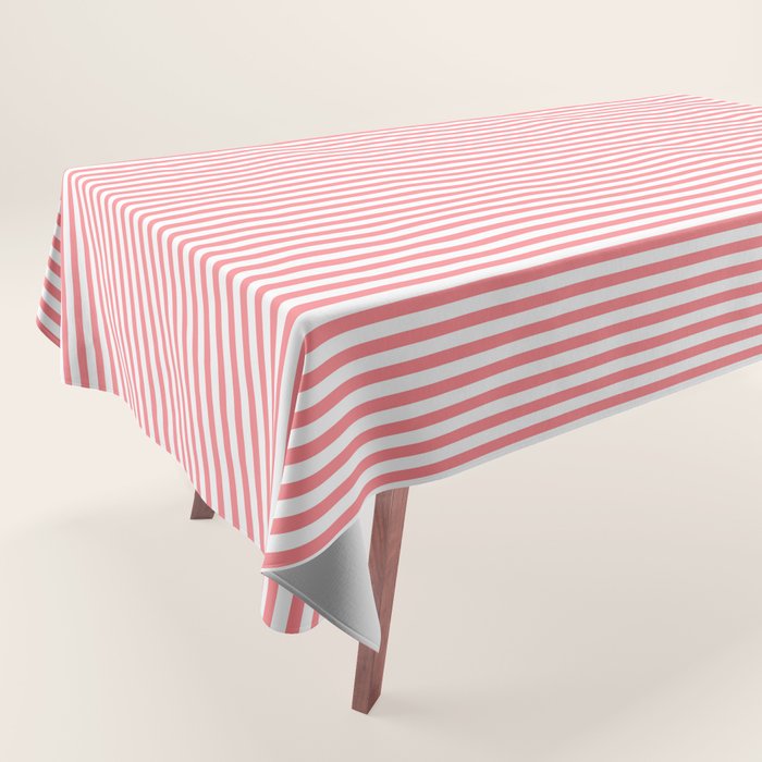Pink Stripes Ultra Fine Stripe Narrow Pinstripe Pattern Tablecloth Gallery Image 1