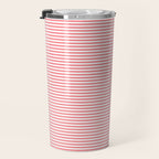 Pink Stripes Ultra Fine Stripe Narrow Pinstripe Pattern Travel Mug Gallery Image 3