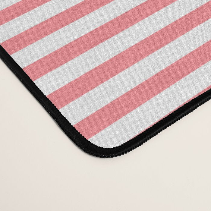 Pink Stripes Ultra Fine Stripe Narrow Pinstripe Pattern Desk Mat Gallery Image 4