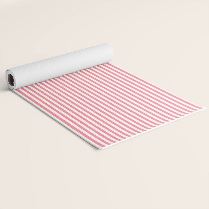 Pink Stripes Ultra Fine Stripe Narrow Pinstripe Pattern Yoga Mat Gallery Image 2