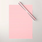 Pink Stripes Ultra Fine Stripe Narrow Pinstripe Pattern Wrapping Paper Gallery Image 1