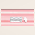 Pink Stripes Ultra Fine Stripe Narrow Pinstripe Pattern Desk Mat Gallery Image 1